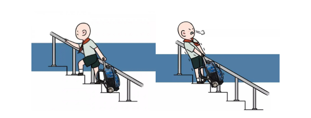 Lower-grade students should use trolley school backpacks with caution